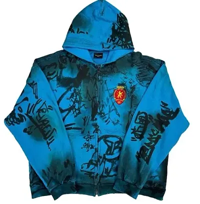 Balenciaga Blue Skater Graffiti Hoodie