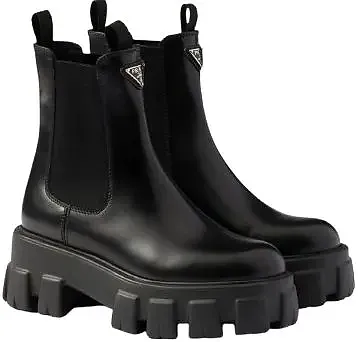 Prada Monolith Leather Chelsea Boots