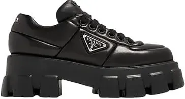 Prada Monolith Padded Leather Lace-Up Shoes