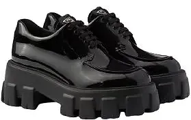 Prada Monolith Patent Leather Lace-Up Shoes
