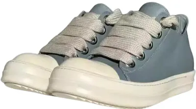 Rick Owens Low Blue Jumbo Lace Shoes